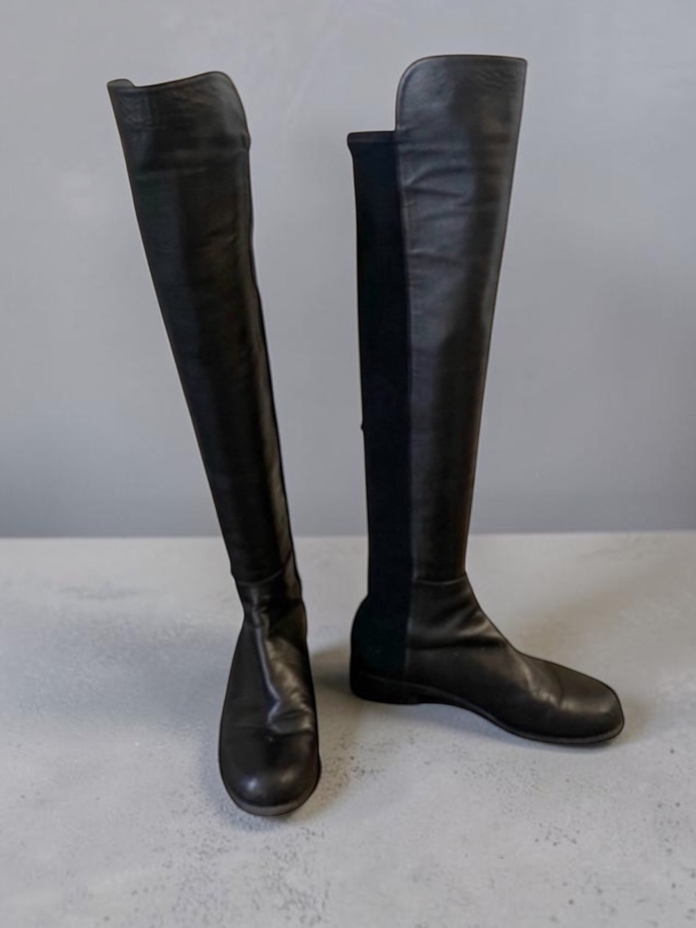 STUART WEITZMAN 5050 NAPPA LEATHER BACK STRETCH OTK BOOTS SIZE 6